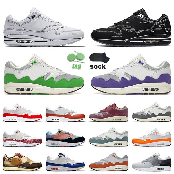 

authentic 1 87 mens womens running shoes 2022 patta rush maroon black grey light purple green team red white schematic outdoor sports sneake