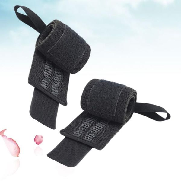 

2pcs protective wristbands elastic non-slip winding wrist wraps sports bracers for weight lifting fitness gym (left hand+right support, Black;red