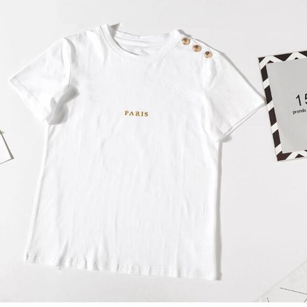 

luxury brand t shirts and polos bronzing printing letter womens shirt short sleeve women tshirt over size -shirt girl fe, White
