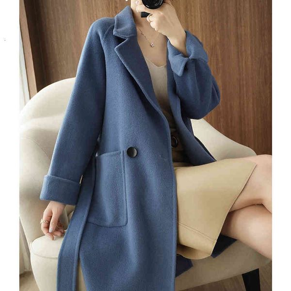 

women's wool & blends double sided coat women winter casaul autumn long trench overcoat ladies jacket korean style clothes wpy4030, Black
