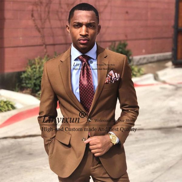 

men's suits & blazers handsome men formal business blazer slim fit groom wear brown groomsmen tuxedo 2 piece set terno masculino (jacke, White;black