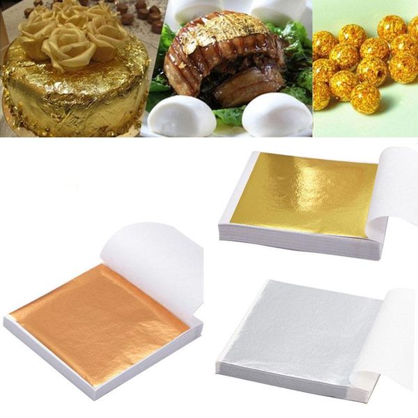 

gift wrap 100 sheets crafts gold foil paper 9*9cm leaf for gilding funiture lines statue art decoration epoxy wallpaper 2021
