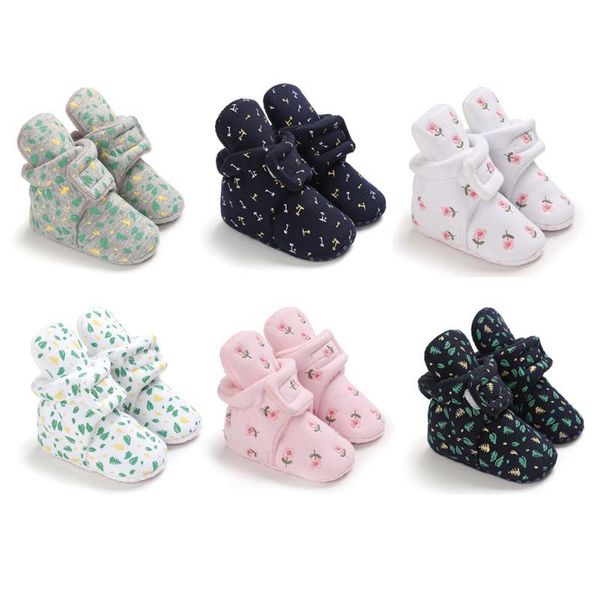 

first walkers born baby shoes winter plush warm socks toddler crib girls boys soft sole snow booties