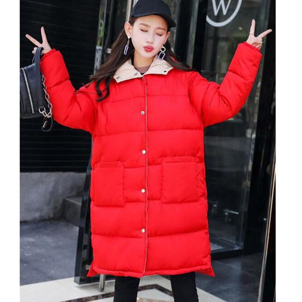 

women's trench coats 2021 korean version hooded coat autumn winter women warm hight quality casual loose long cc572, Tan;black