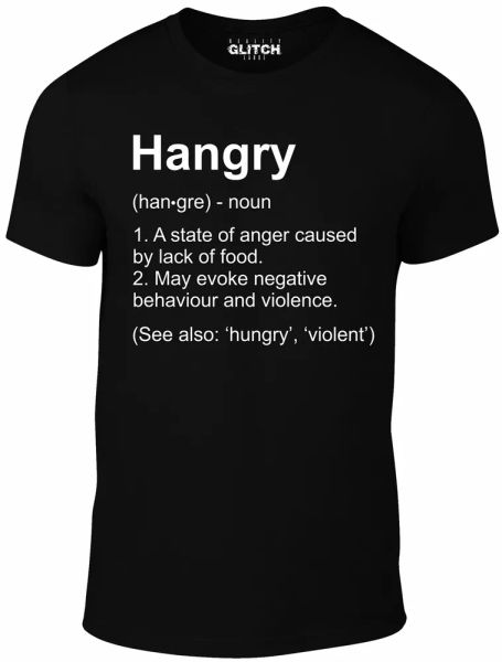 

hangry definition men's t-shirt - funny joke humour xmas gift present, White;black