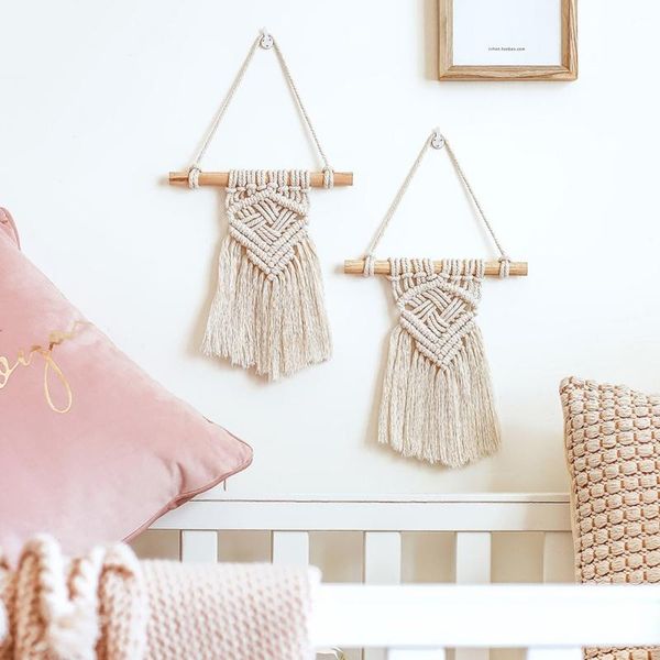 

decorative objects & figurines cotton woven tassel tapestry wall hanging macrame ornament bohemian style pendent dorm kid room home decorati