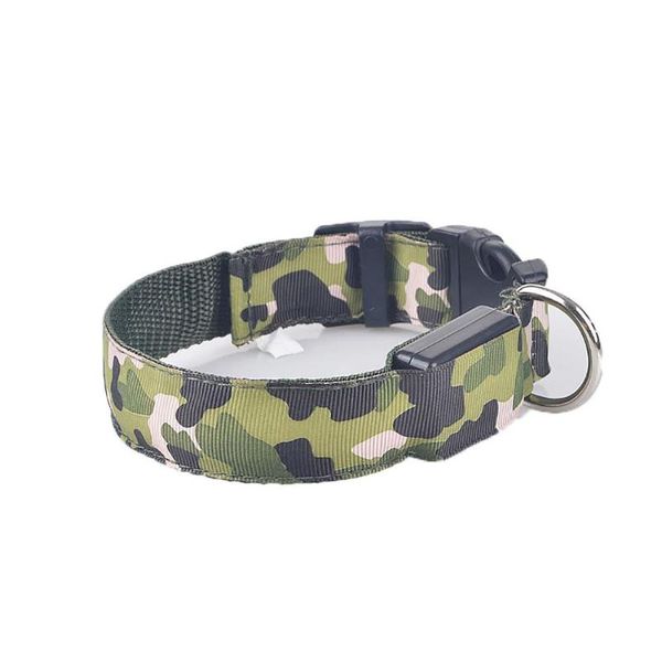

dog collars & leashes led illuminated collar fashion camouflage battery casual nylon strap pets supplies modern