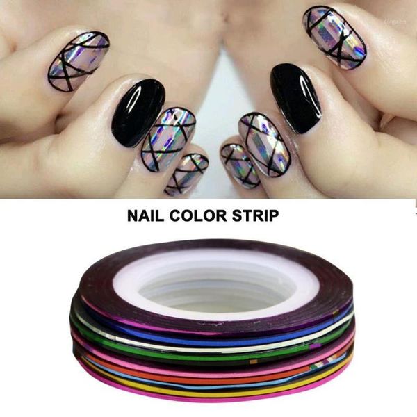 

10 colors self-adhesive nail striping tape line art tips decoration sticker tapes roll decorations1, Black