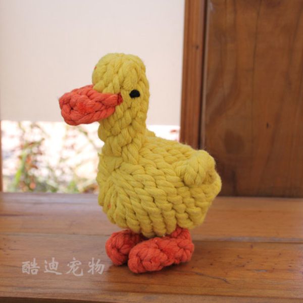 

duckling knitting knot cotton rope molar tooth cleaning pet dog toy