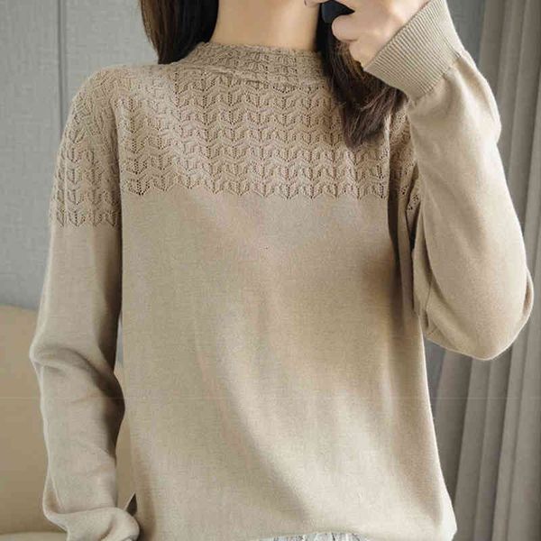 

women's sweaters half turtleneck hollow out thin long sleeve pullover women fashion woman spring knitted femme 7x93, White;black