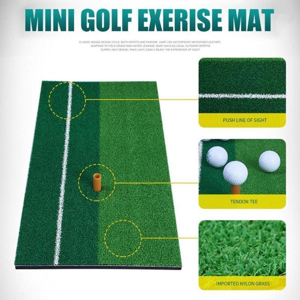 

golf training aids practice bicolor grass mat indoor hitting pad backyard with rubber tee outdoor mini accessories1