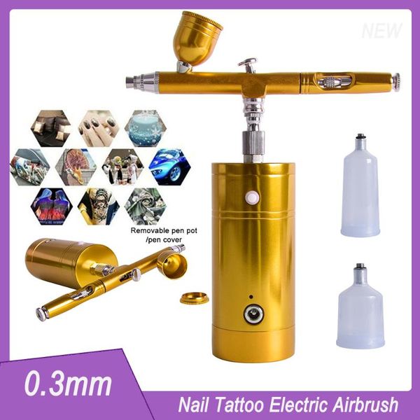 

professional spray guns rechargeable paint electric airbrush 0.3mm portable handheld compressor kit nail tattoo beauty mini pen gun