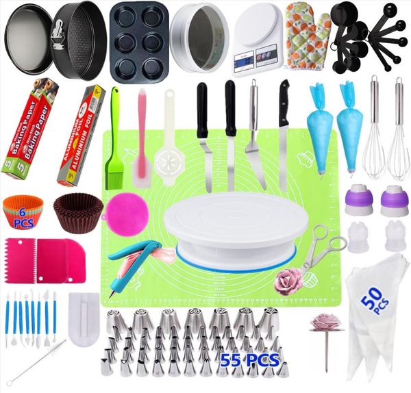

baking & pastry tools 106 piece cake turntable set russian flower mouth