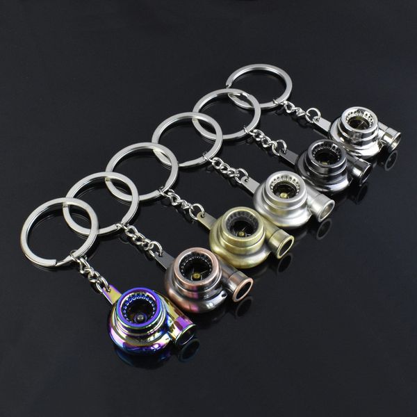 

mixed colors piston turbo brake keychain wheel caliper metal keyfob sleeve bearing spinning auto holder car engine keyring, Silver