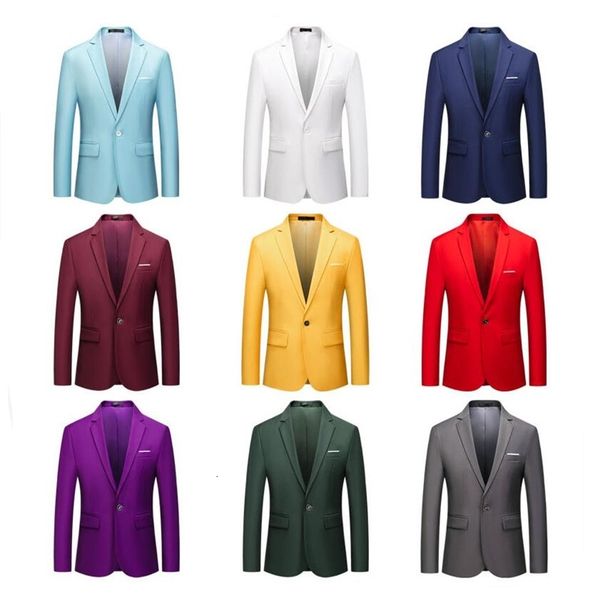 

men's suits & blazers mens 2021 casual mode blazer ed as a single jacket men slim fit terno smooth 6xl 5xl, White;black