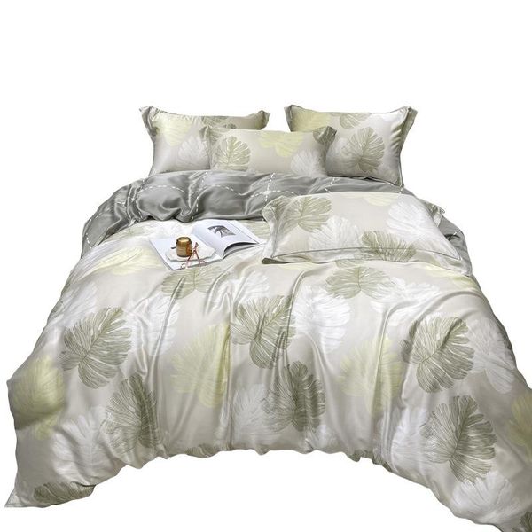 

silky tencel american bedding set bed sheets pillowcase duvet cover king& size 4pcs sets