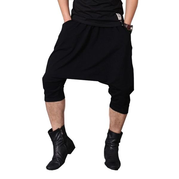 

men's pants 27-42 2021 clothing hair stylist gd fashion hip hop loose crotch harem plus size costumes, Black