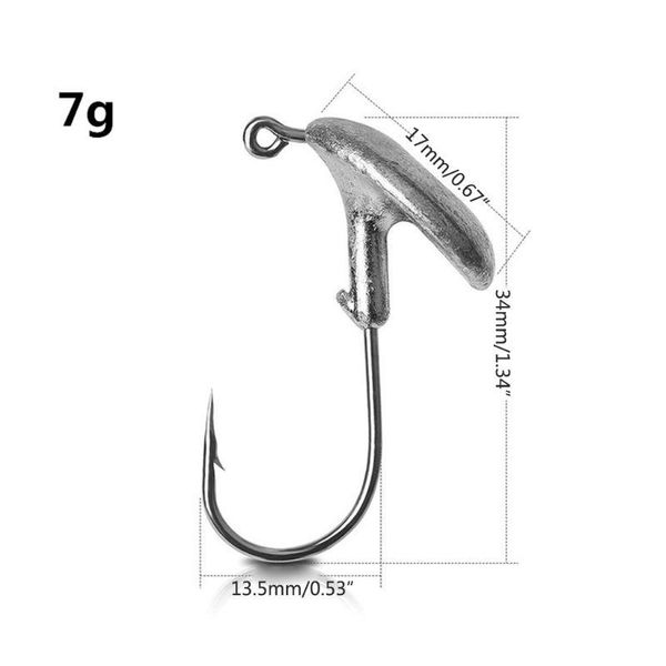 

10pcs tumbler lead jig head fishing hook set barbed fishhook 3.5g 5g 7g 10g 14g x3ua hooks