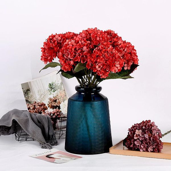 

1pcs/3pcs hydrangea artificial flower wedding fake holding flowers home decoration plants decorative & wreaths