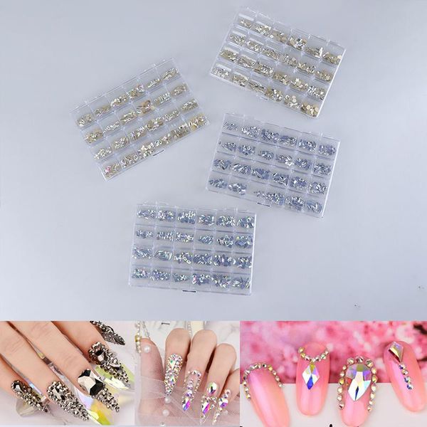 

480pcs crystal nail art rhinestones flatback glitter diamond 3d tips decoration glass stones decorations, Silver;gold