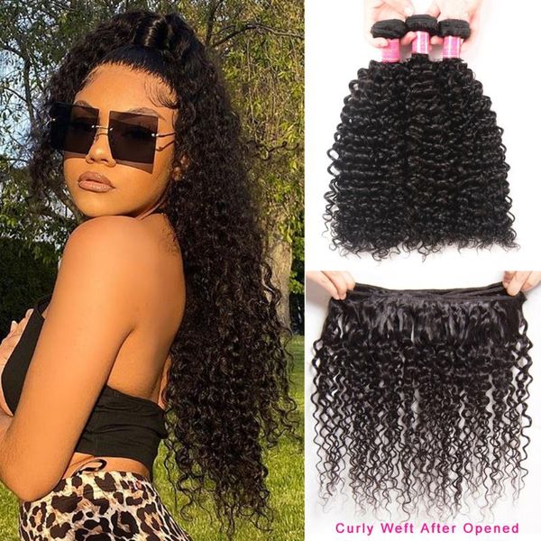 

human hair bulks ali julia peruvian curly bundles bouncy remy weave extensions 1/3/4 pieces soft jerry, Black