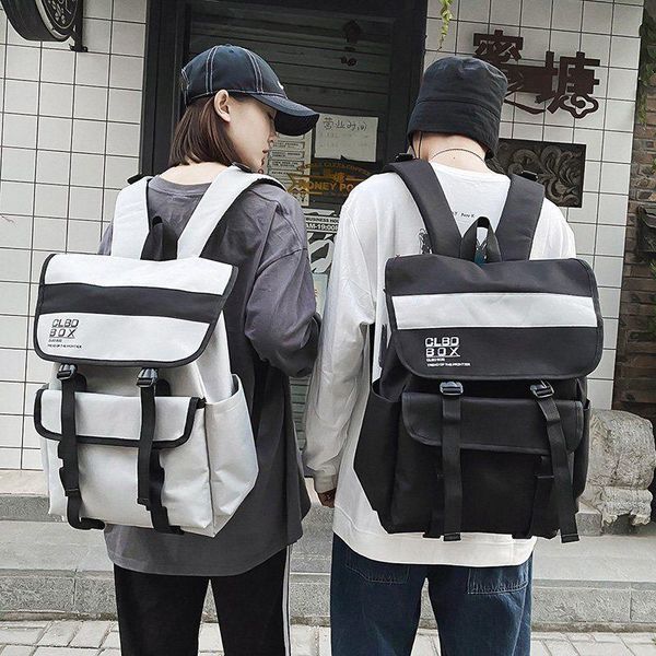 

backpack large capacity men nylon college students school bags for teenager bagpack patchwork waterproof backbag