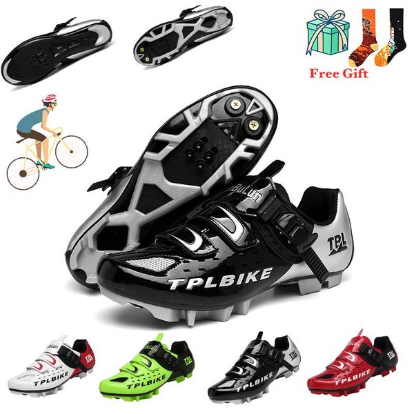 

cycling shoes sneaker men mountain road professional ultra-light anti-skid cyclingshoes footwear, Black