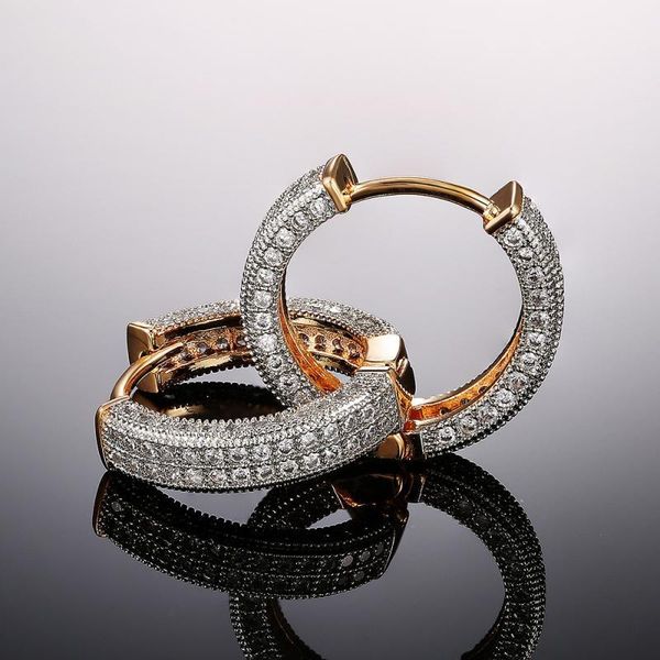 

hoop & huggie earrings 2021 trend fashion inlaid shiny crystal zircon pendant women's and elegant, Golden;silver