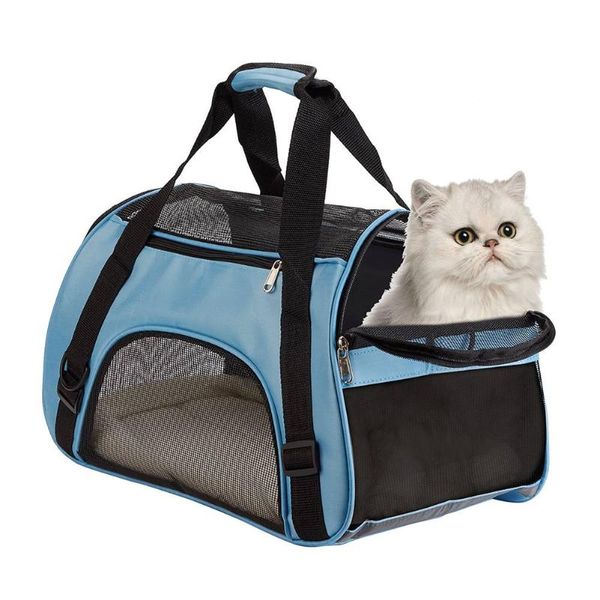 

cat carriers,crates & houses puppy dog kitten portable carry bag pet animal carrier pouch tote cage crates box holder w/ mat breathab