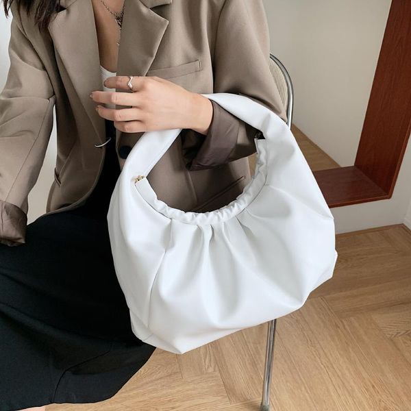

evening bags high capacity solid color pu leather shoulder for women 2021 elegant handbags female travel totes lady fashion