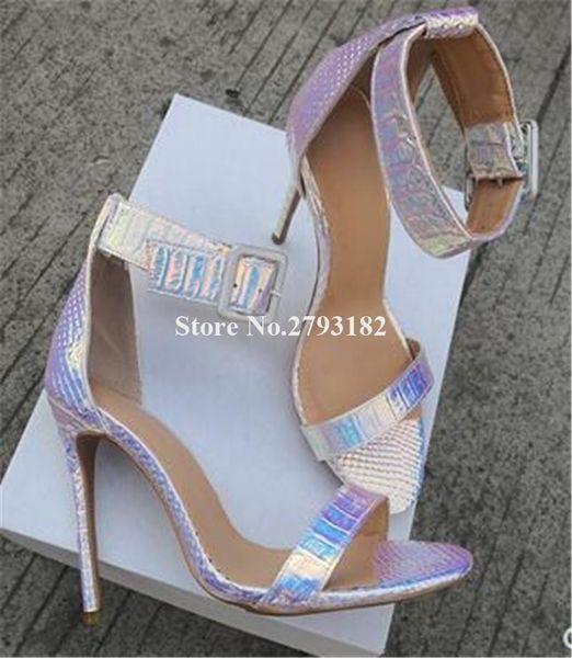 

dress shoes women classical style shining open toe one strap stiletto heel sandals ankle buckle high wedding, Black