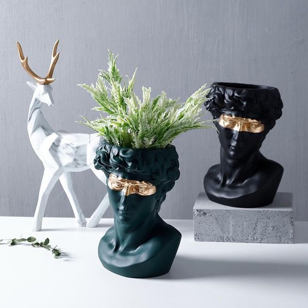 

nordic creative ceramic succulent flower pot modern minimalist decoration head arrangement vase home deskart crafts vases