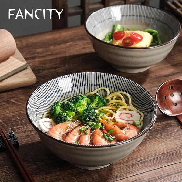 

bowls fancity large noodle bowl, household soup ceramic bubble bucket ramen bowl