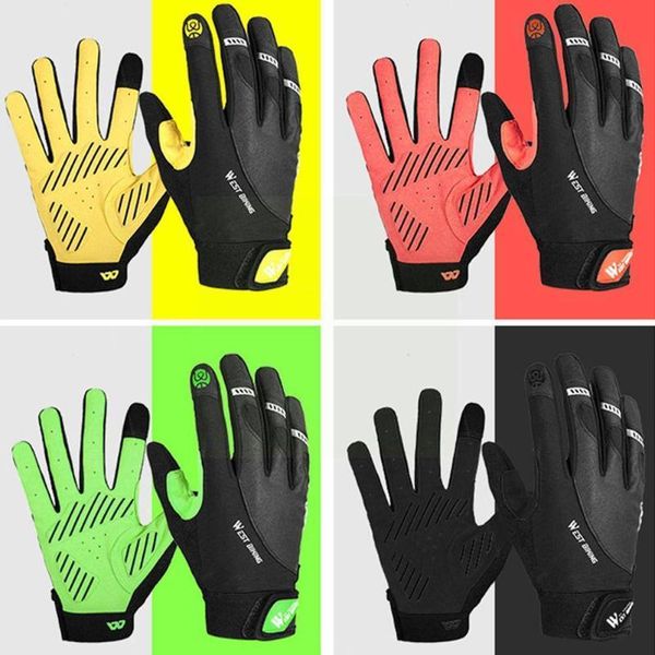

cycling gloves 1 pair -absorbing breathable non-slip equipment universal finger long screen riding y9q5, Black