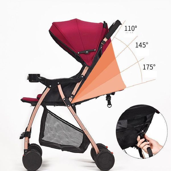 

ultra-lightweight folding sitting and lying baby stroller simple umbrella absorber mini four-wheeled stroller1