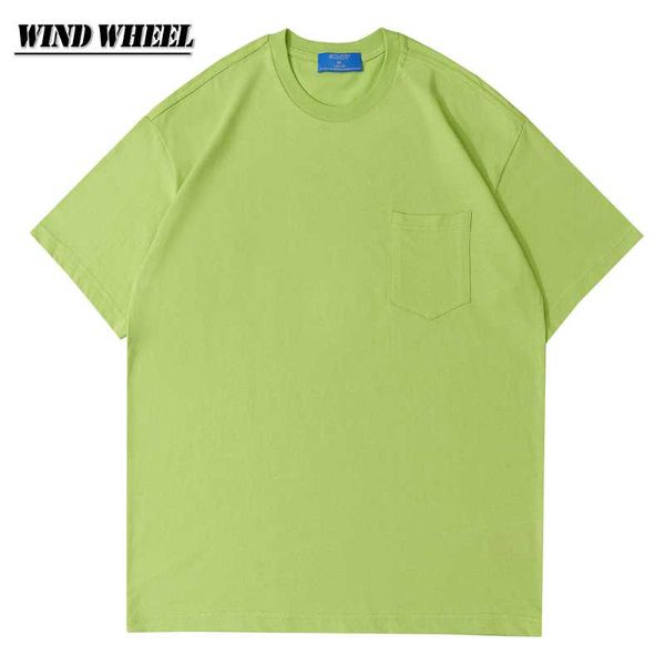 

women's t-shirt women 2021 summer hip hop front pocket hand print t shirt loose short sleeve tshirt oversize o-neck harajuku cotton tee, White