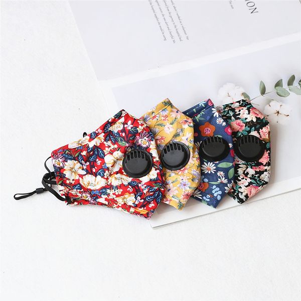

haze small flower summer sunscreen mask with breathing valve simple washable printing korean stereo fashion