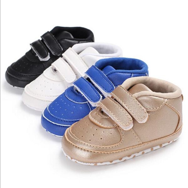 

athletic & outdoor brand fashion toddler infant born baby boy girl crib shoes soft sole prewalkers anti slip sneakers 0-18m, Black
