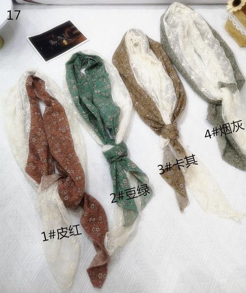 

scarves 2021 printed lace splicing scarf fashion shawl warm, Blue;gray