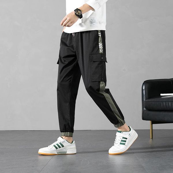 

casual pants for men's legs and long young people will be the korean fashion, Black