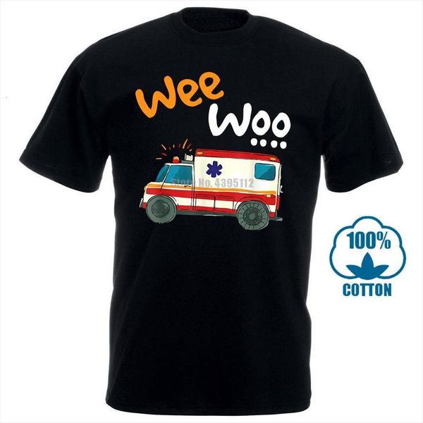 

wee woo ambulance boys hip men hop white summer mens cotton rock, White;black