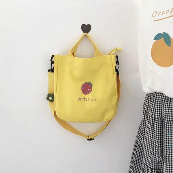 

evening bags flap canvas for women 2021 casual cartoon printing shoulder crossbody bag large capacity portable girls travel handbag