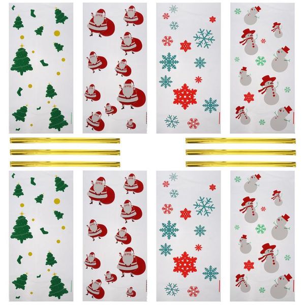 

gift wrap 200pcs christmas flat treat bag wrapping pouch with ties
