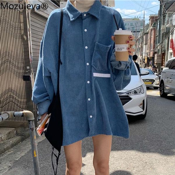 

women's jackets mozuleva autumn single-breasted one pocket turn-down collar women corduroy cardigans long-sleeved solid female shi, Black;brown