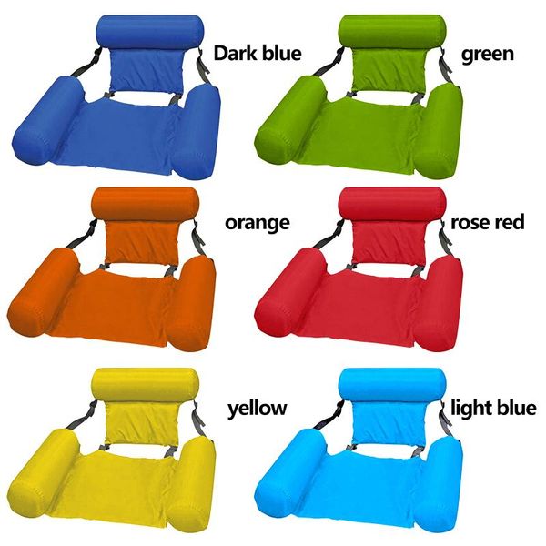 

inflatable floats & tubes foldable floating bed swimming pool water longue with backrest ergonomic anti-leakage sleeping cushion