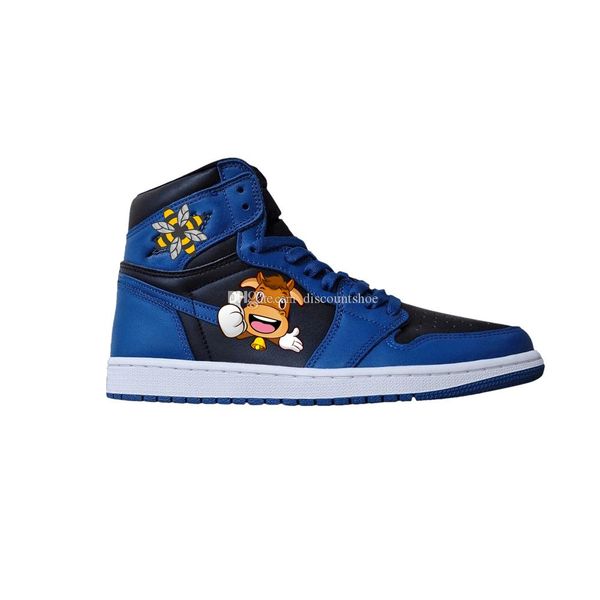 

1 high og dark marina blue basketball shoes jumpman 1s sneakers sku:555088 404