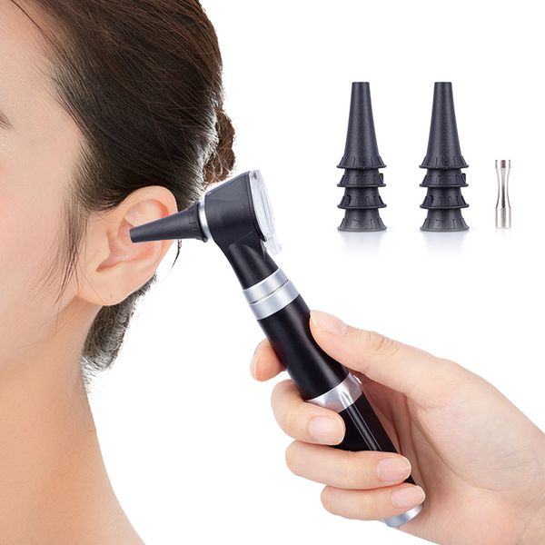 

professional otoscopio diagnostic kit with 8 tips medical home doctor ent ear care endoscope led portable otoscope ear cleanersc