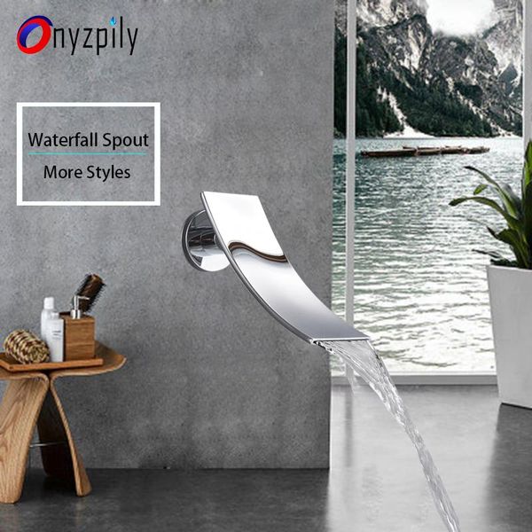 

bathroom sink faucets onyzpily bathtub faucet chrome orb brushed waterfall spout wall brass mounted basin mixer t