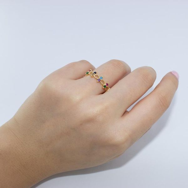 

cluster rings gold plated colorful stone ring, Golden;silver