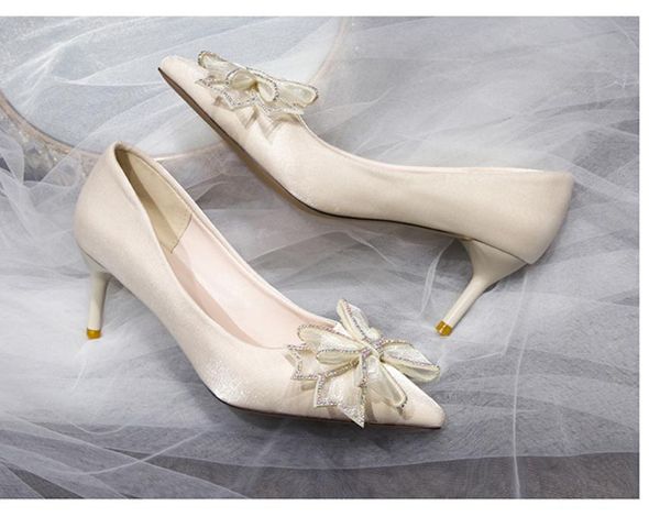 

2021 spring and autumn shoes with new style high heel fine heel pointed end women's shoes @104, Black